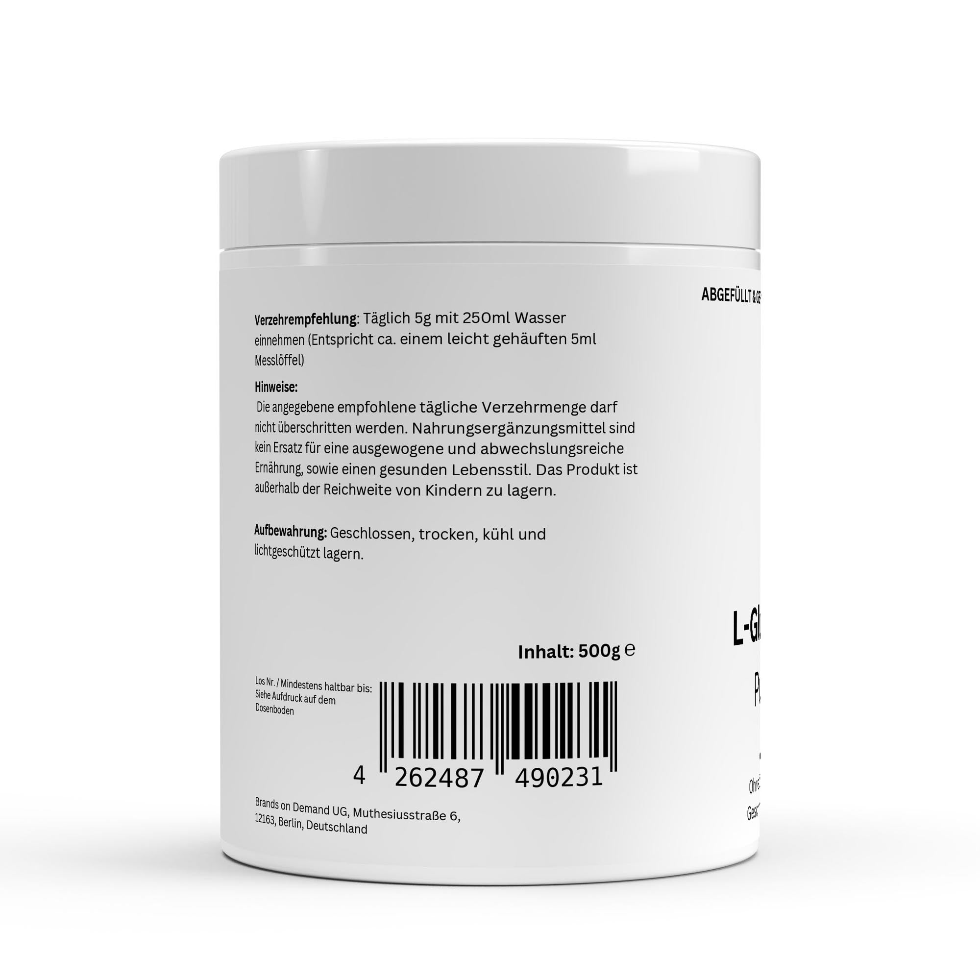 L-glutamina en polvo - 500 g
