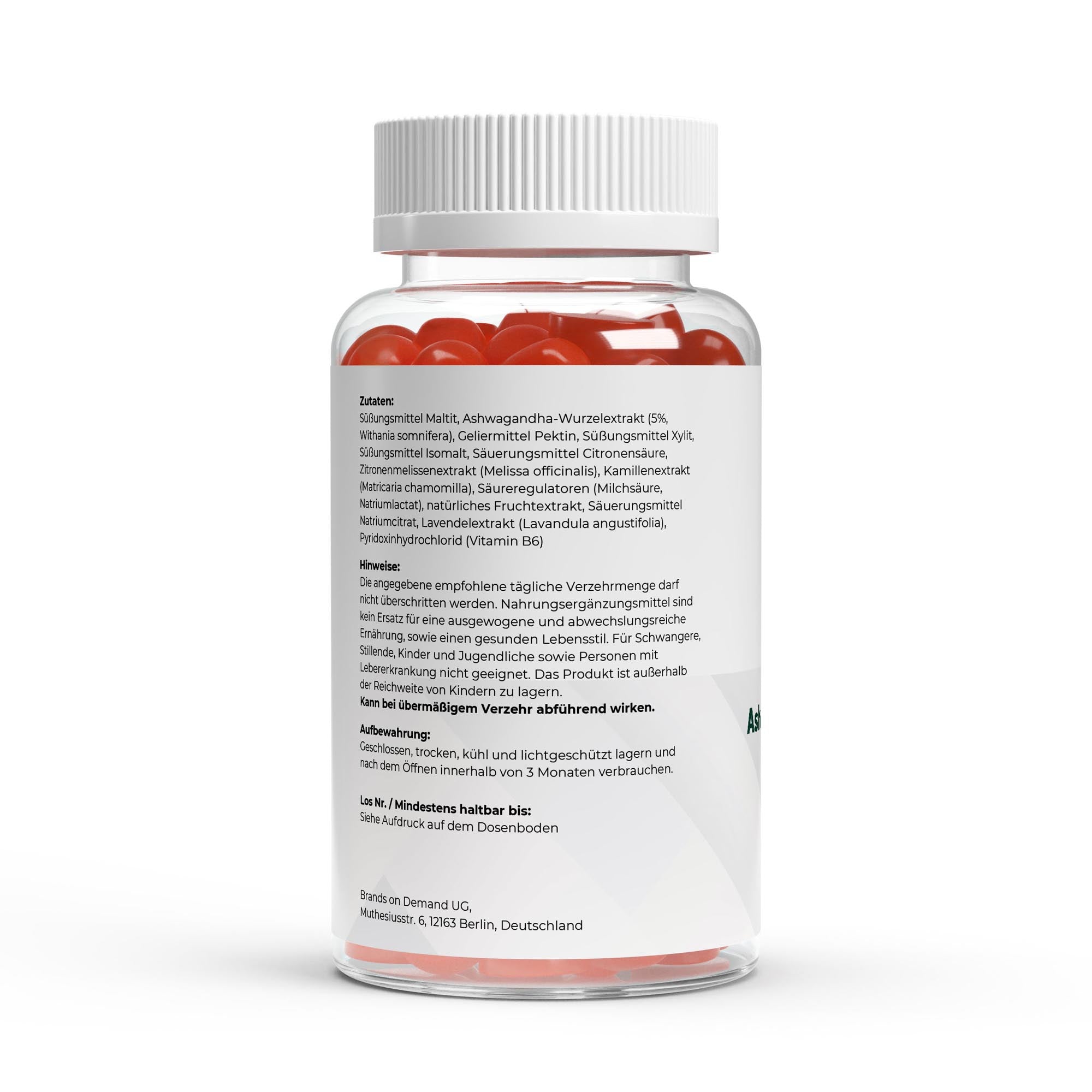 Gomitas premium de ashwagandha 300 mg + vitamina B6 - 60 unidades