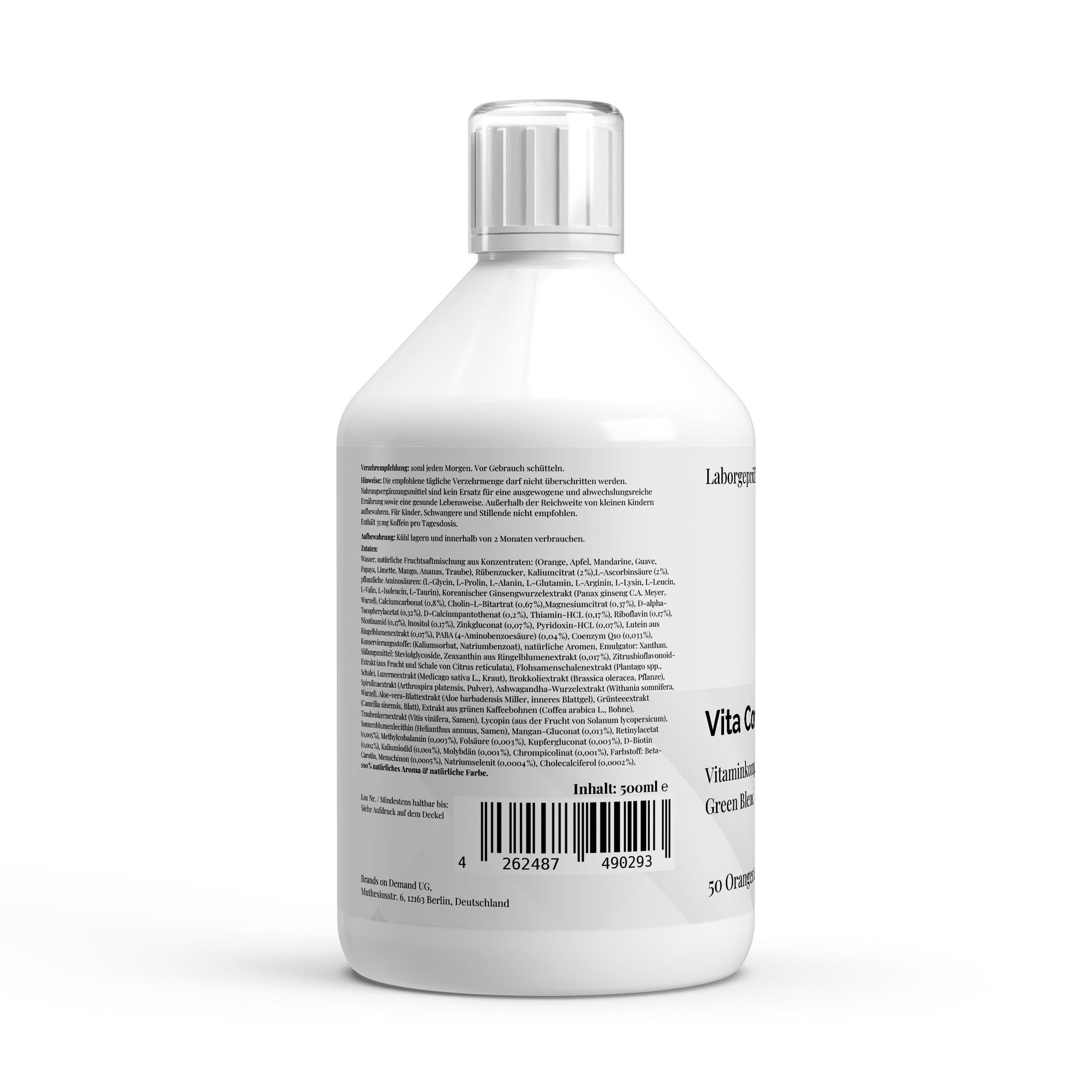 Vita Complete PLUS+ 50 Shots veganos - Naranja fresca - 500 ml