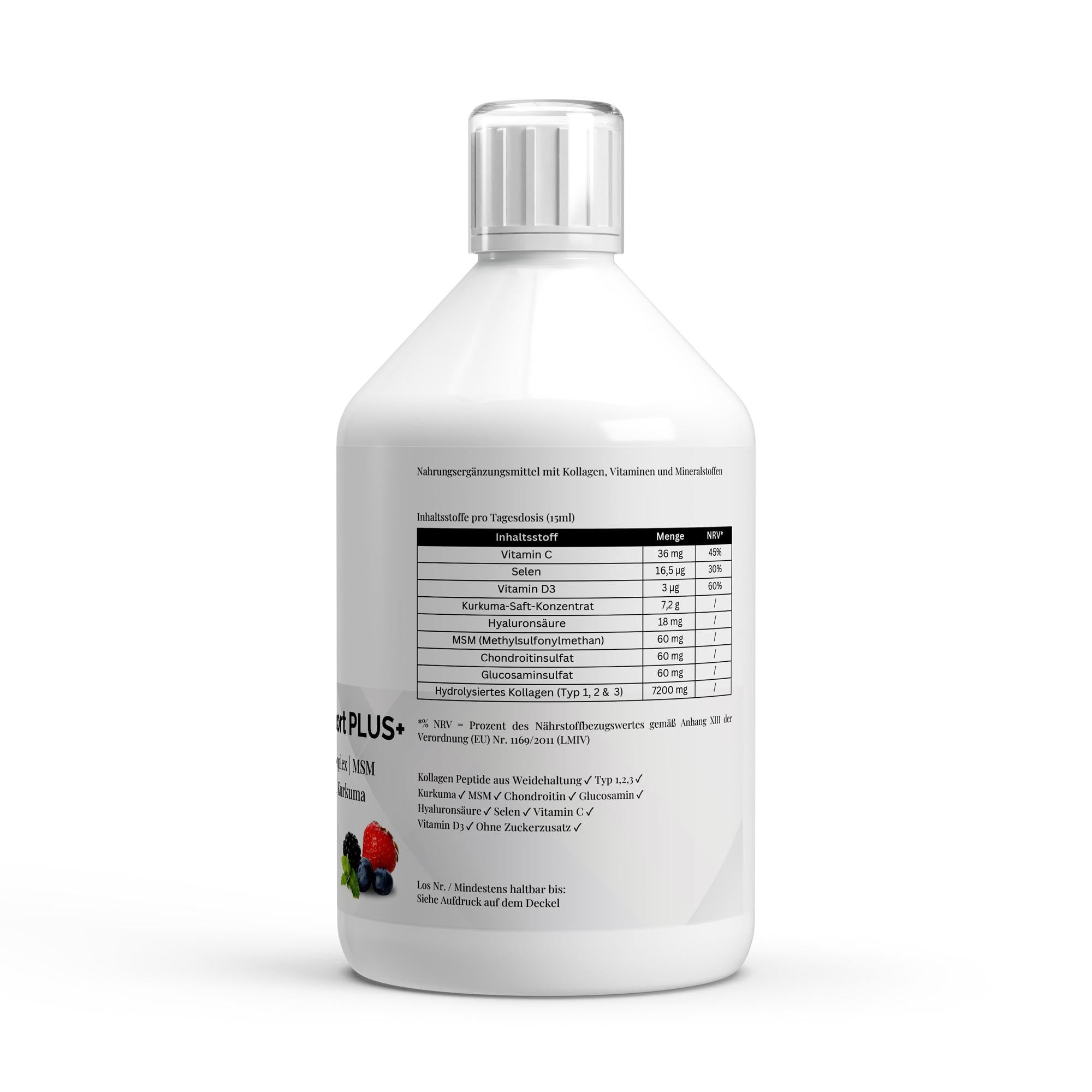 Collagen Support PLUS+ Shots (1500 DA) - Wild Berry - 500ml
